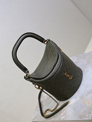 YSL Gaby Bucket Bag In Lambskin Green - 19x17x15cm - 2