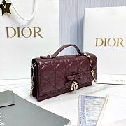 My Dior Mini Bag Burgubdy Cannage Lambskin Bow - 21x11.5x4.5cm - 6