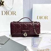 My Dior Mini Bag Burgubdy Cannage Lambskin Bow - 21x11.5x4.5cm - 5