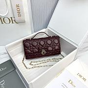 My Dior Mini Bag Burgubdy Cannage Lambskin Bow - 21x11.5x4.5cm - 4