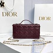 My Dior Mini Bag Burgubdy Cannage Lambskin Bow - 21x11.5x4.5cm - 3