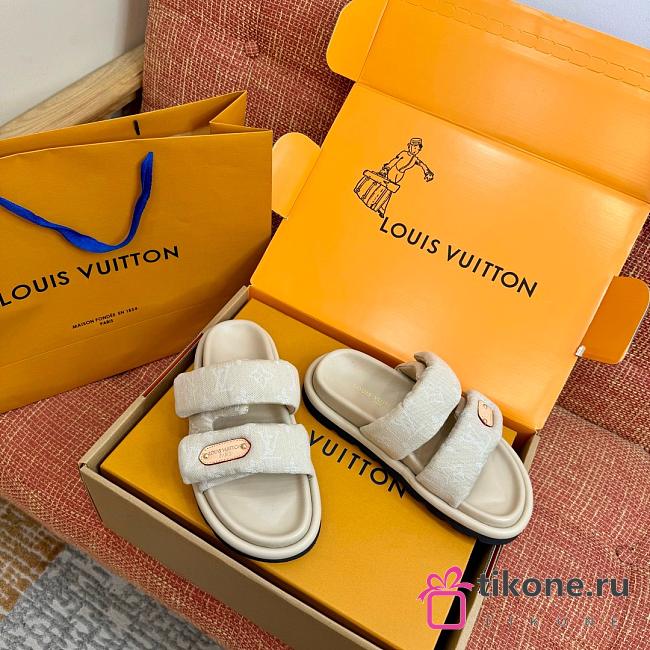 LV Pool Pillow Comfort Mule Grege 1AJL94 - 1