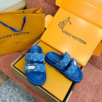 LV Pool Pillow Comfort Mule Denim Blue 1AJN76