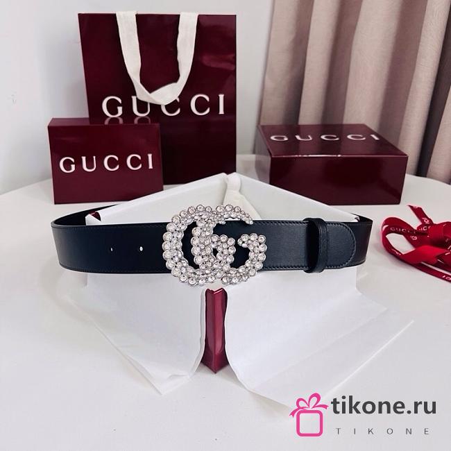 Gucci Leather Belt with Double G Buckle Black 3.8cm - 1