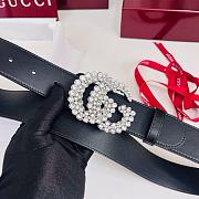 Gucci Leather Belt with Double G Buckle Black 3.8cm - 5