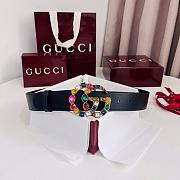 Gucci Leather Belt with Crystal Double G Buckle Black 3.8cm - 1
