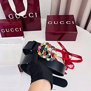 Gucci Leather Belt with Crystal Double G Buckle Black 3.8cm - 6
