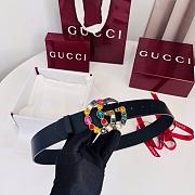 Gucci Leather Belt with Crystal Double G Buckle Black 3.8cm - 5