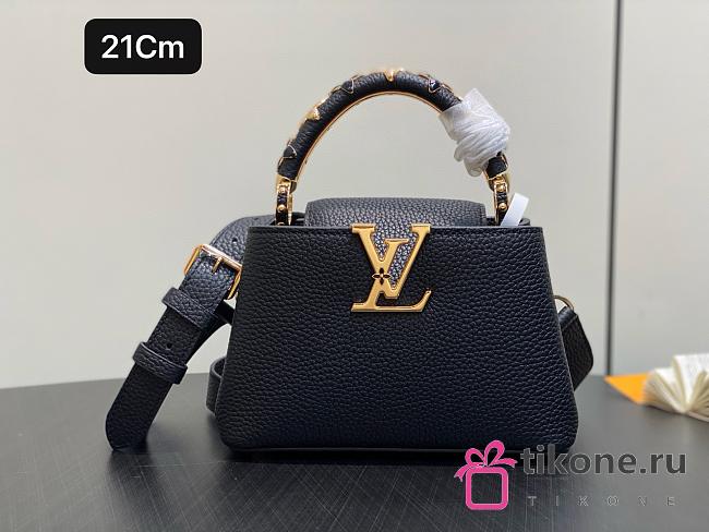 LV Capucines Mini Taurillon Leather Black M14976 - 21x13.6x8cm - 1