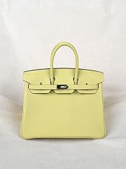 Hermes Birkin 25 Togo Leather Silver Hardware Pastel Yellow - 25x20x13cm - 1