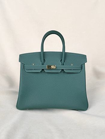 Hermes Birkin 25 Togo Leather Silver Hardware Green - 25x20x13cm
