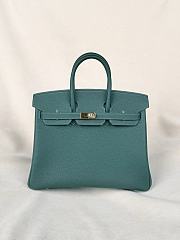 Hermes Birkin 25 Togo Leather Silver Hardware Green - 25x20x13cm - 2