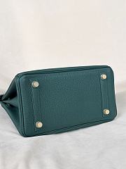 Hermes Birkin 25 Togo Leather Silver Hardware Green - 25x20x13cm - 3