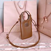 Miumiu Leather Smartphone Case Cognac 5ZT080 - 21x12.5cm - 6