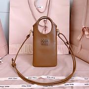 Miumiu Leather Smartphone Case Cognac 5ZT080 - 21x12.5cm - 5