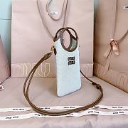 Miumiu Canvas and Leather Smartphone Case Natural 5ZT080 - 21x12.5cm - 6