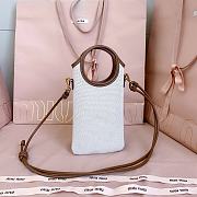 Miumiu Canvas and Leather Smartphone Case Natural 5ZT080 - 21x12.5cm - 4