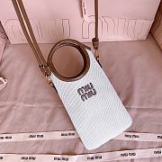 Miumiu Canvas and Leather Smartphone Case Natural 5ZT080 - 21x12.5cm - 3
