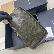 YSL Niki Medium Shopping In Vintage Leather Green Gold Tone - 33x27x14cm - 2
