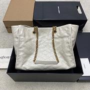 YSL Niki Medium Shopping In Vintage Leather White Gold Tone - 33x27x14cm - 3