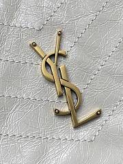 YSL Niki Medium Shopping In Vintage Leather White Gold Tone - 33x27x14cm - 4