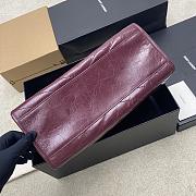 YSL Niki Medium Shopping In Vintage Leather Burgundy Gold Tone - 33x27x14cm - 5