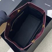 YSL Niki Medium Shopping In Vintage Leather Burgundy Gold Tone - 33x27x14cm - 4