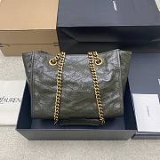 YSL Niki Small Shopping In Vintage Leather Green Gold Tone - 25x19x10cm - 6