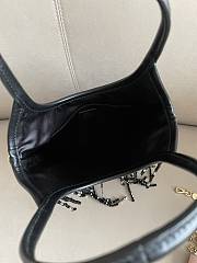Miumiu Ivy Satin Handbag With Crystal And Sequin Fringe Black 5BA281 - 24x20cm - 5