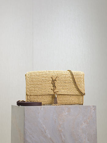 YSL Kate 99 Raffia Bag Natural - 26x13.5x4.5cm
