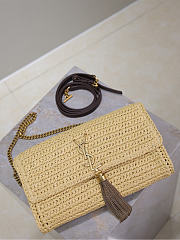 YSL Kate 99 Raffia Bag Natural - 26x13.5x4.5cm - 3