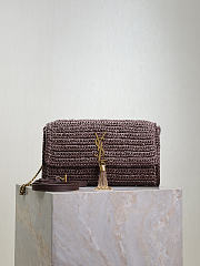 YSL Kate 99 Raffia Bag Brown - 26x13.5x4.5cm - 1