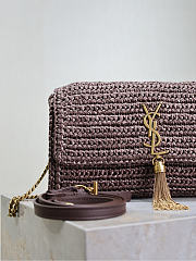 YSL Kate 99 Raffia Bag Brown - 26x13.5x4.5cm - 2