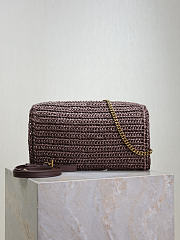 YSL Kate 99 Raffia Bag Brown - 26x13.5x4.5cm - 4