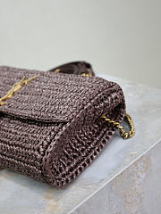 YSL Kate 99 Raffia Bag Brown - 26x13.5x4.5cm - 6
