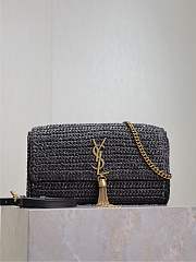 YSL Kate 99 Raffia Bag Black - 26x13.5x4.5cm - 5