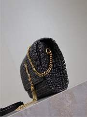 YSL Kate 99 Raffia Bag Black - 26x13.5x4.5cm - 4