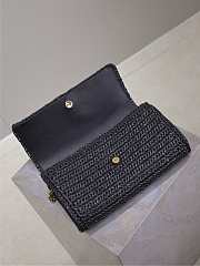 YSL Kate 99 Raffia Bag Black - 26x13.5x4.5cm - 3