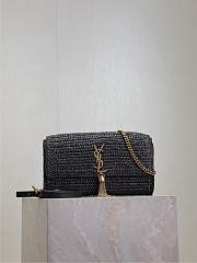 YSL Kate 99 Raffia Bag Black - 26x13.5x4.5cm - 1