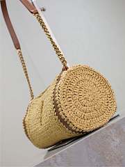 YSL Small Sade Raffia Shoulder Bag Natural - 30x12x10cm - 2