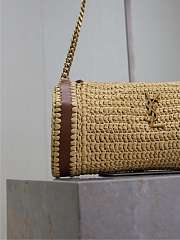 YSL Small Sade Raffia Shoulder Bag Natural - 30x12x10cm - 4