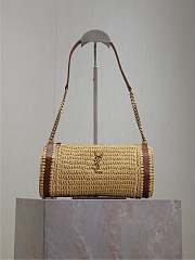 YSL Small Sade Raffia Shoulder Bag Natural - 30x12x10cm - 6