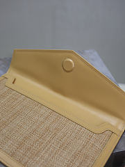 YSL Uptown Pouch In Micro Raffia Natural Hay & Blush - 27x16x2cm - 2
