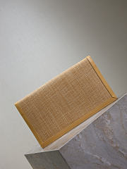 YSL Uptown Pouch In Micro Raffia Natural Hay & Blush - 27x16x2cm - 4
