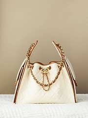 Chanel 25 Small Handbag Canvas Calfskin & Gold-Tone Metal Ecru & Camel - 30x26x14cm - 1