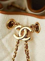Chanel 25 Small Handbag Canvas Calfskin & Gold-Tone Metal Ecru & Camel - 30x26x14cm - 3