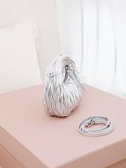 Miumiu Mini Wander Matelasse Nappa Leather Hobo Bag Silver 5BP078 - 17.5x14x5.5cm - 5