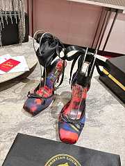 Christian Louboutin Crepe Satin Roses Cassia Lace Up 100 Pumps Multicolor - 3