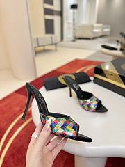 Christian Louboutin Miss Z Mule Arlequin 80mm Mules Micro-Sequins Embroidered Crepe Satin Multicolor  - 3