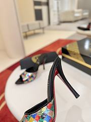 Christian Louboutin Miss Z Mule Arlequin 80mm Mules Micro-Sequins Embroidered Crepe Satin Multicolor  - 6
